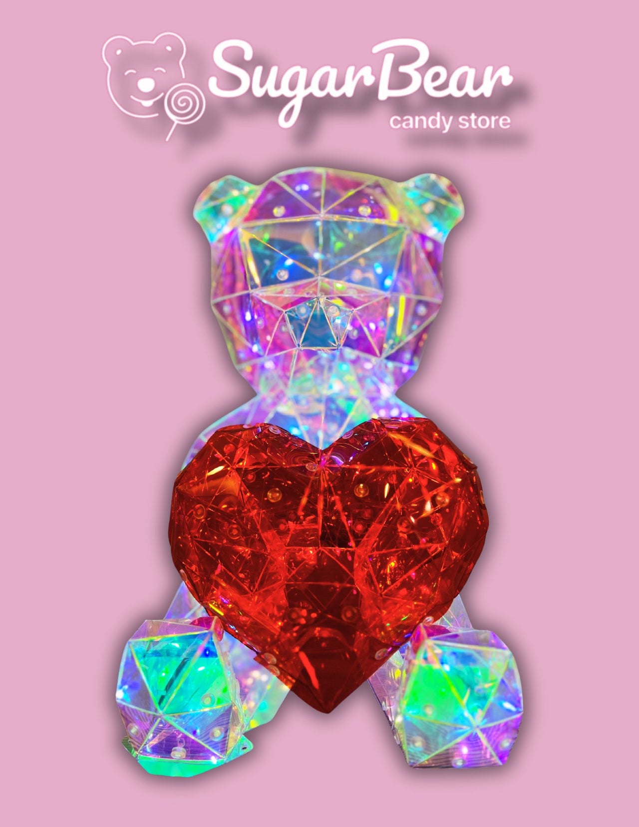 Glowing Hearts Delight: LED Bear Valentine's Gift - Gifts | Sugar Bear Candy