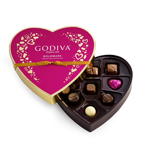 Godiva Goldmark Heart - Shaped Tin 9 piece - Chocolate | Sugar Bear Candy