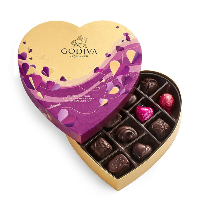 Godiva Heart Dark Chocolate 14 piece Gift Box - Chocolate | Sugar Bear Candy