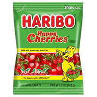 Haribo Happy Cherries Gummi Candy Peg Bag 5oz. 12 ct. - Novelty | Sugar Bear Candy