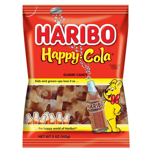 Haribo Happy Cola Gummi Candy Peg Bag 5oz. 12 ct. - Novelty | Sugar Bear Candy