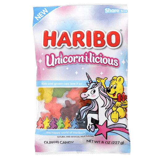 Haribo Unicorn - i - licioius Gummi Candy Peg Bag 5oz. 12 ct. - Novelty | Sugar Bear Candy