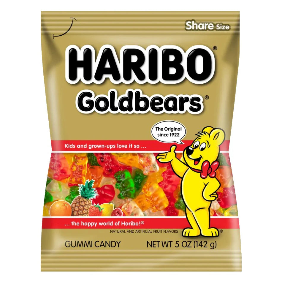 Haribo Gold Bears Gummi Candy Peg Bag 5oz. 12 ct.