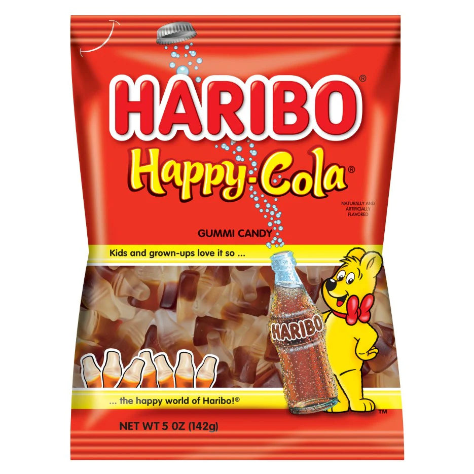 Haribo Happy Cola Gummi Candy Peg Bag 5oz. 12 ct.