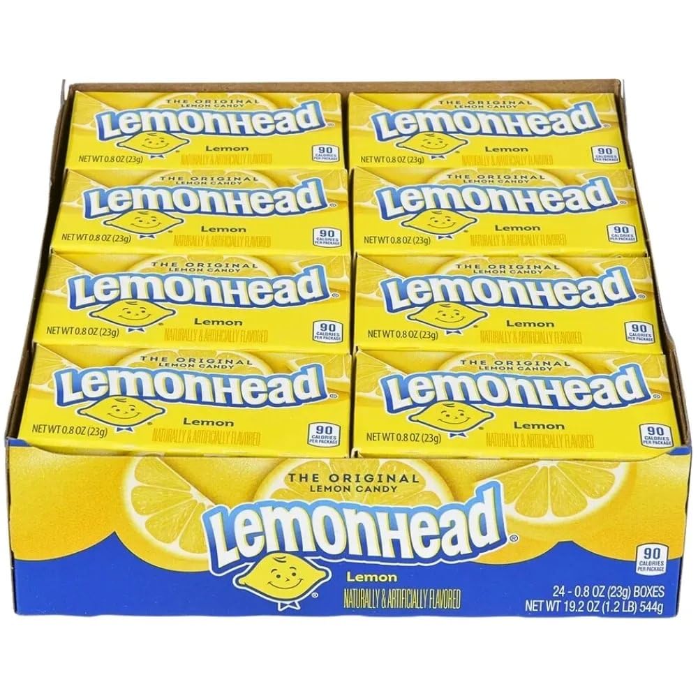 Lemonhead Box Lemonhead Hard Candy, Theater Boxes 24 ct. — Sugar Bear Candy