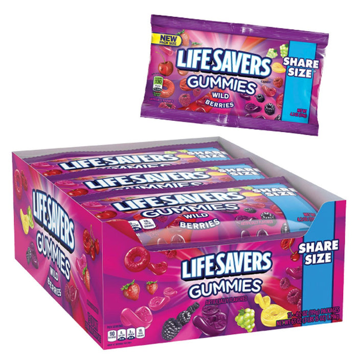 LifeSavers Gummies Share Size - Wild Berries - 15 ct. - Novelty | Sugar Bear Candy