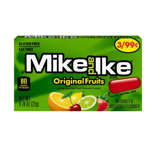 Mike and Ike Original Mix 0.78 oz. Box 24 ct. - Novelty | Sugar Bear Candy