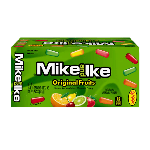 Mike and Ike Original Mix 0.78 oz. Box 24 ct. - Novelty | Sugar Bear Candy