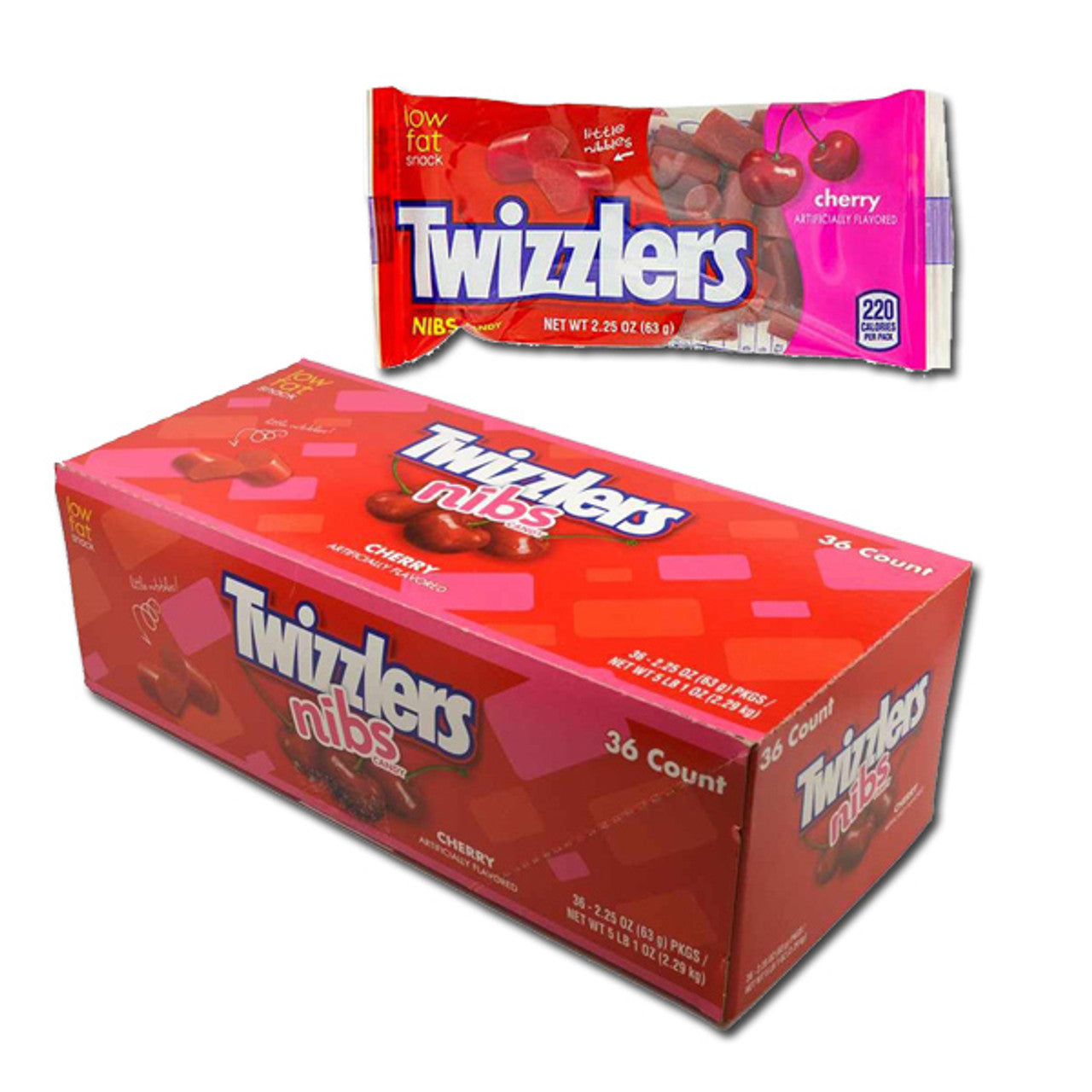 Twizzlers Nibs Candy Cherry 36 ct.