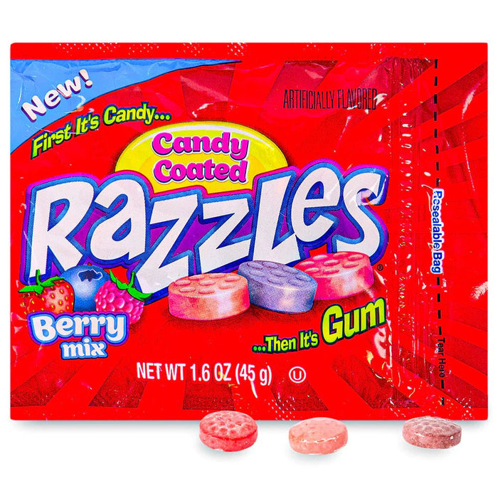 Razzles Berry Mix 1.6 oz. 24 ct. - Novelty | Sugar Bear Candy