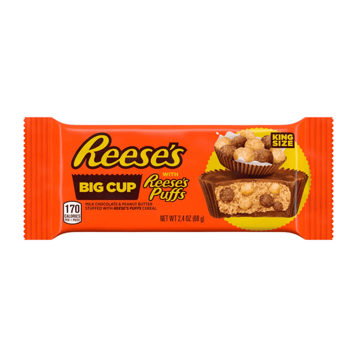 Reese's Big Cup with Puffs Cereal King Size 16 ct. - Novelty | Sugar Bear Candy