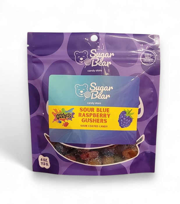 Sour Blue Raspberry Gushers - Novelty | Sugar Bear Candy