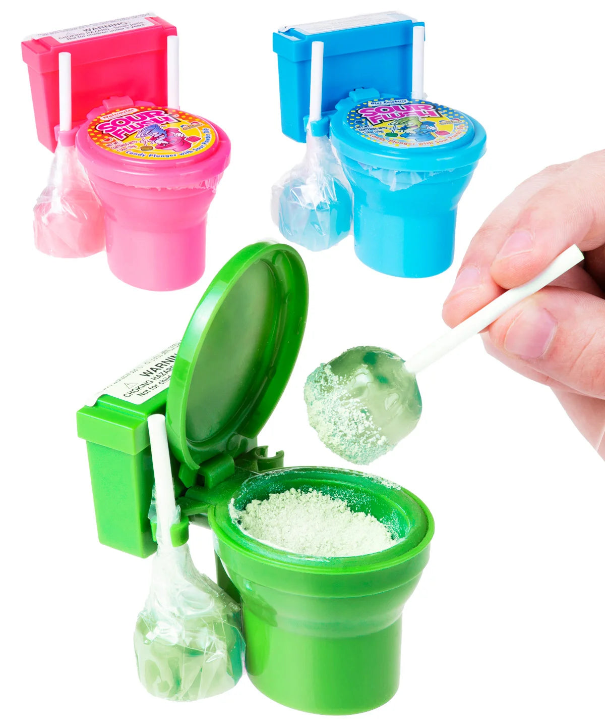 Sour Flush Candy Toilet with Sour Powder Dip 12 ct.