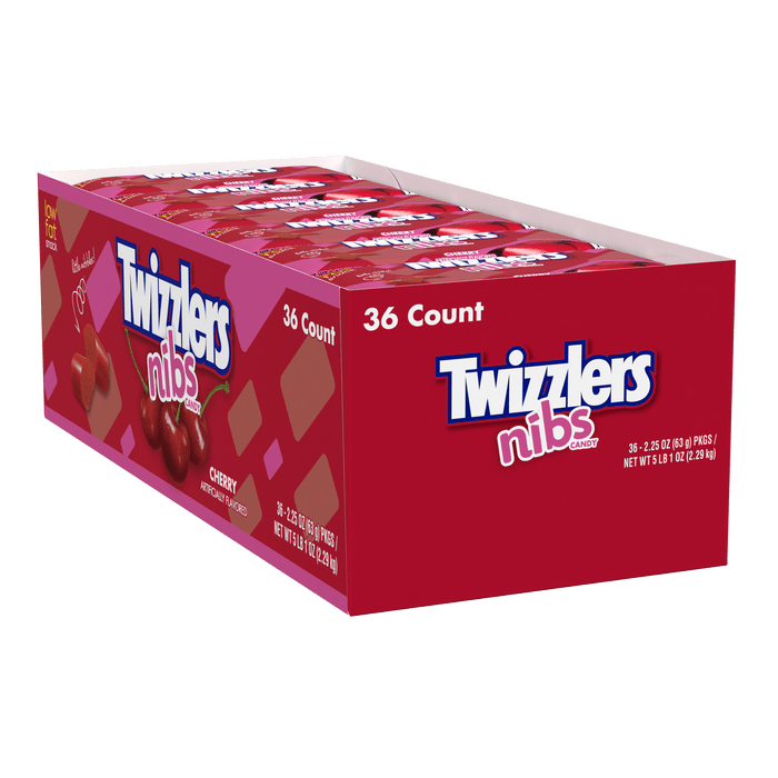 Twizzlers Nibs Candy Cherry 36 ct. - Novelty | Sugar Bear Candy