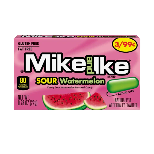 Mike and Ike Sour Watermelon 0.78 oz. Box 24 ct.