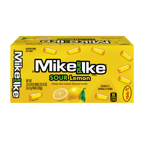 Mike and Ike Sour Lemon 0.78 oz. Box 24 ct.