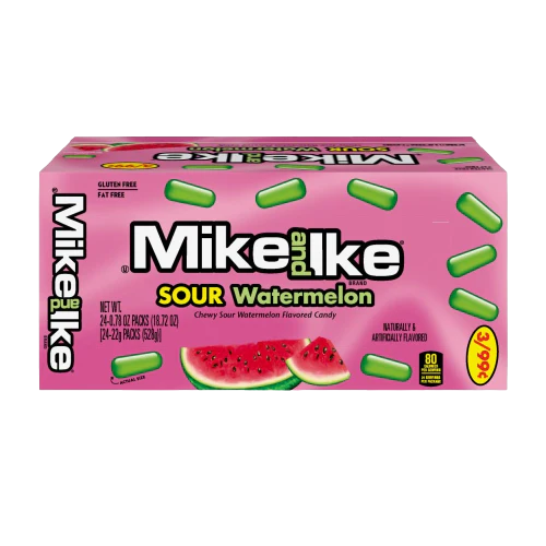 Mike and Ike Sour Watermelon 0.78 oz. Box 24 ct.