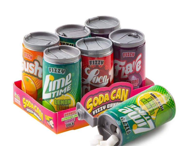 Soda Can Fizzy Candy — Sugar Bear Candy